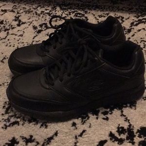 Black Skechers work slip resistant sneakers